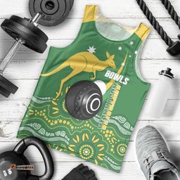 Custom Bowls Australia Men Tank Top Aussie Kangaroo Aboriginal Art LT14