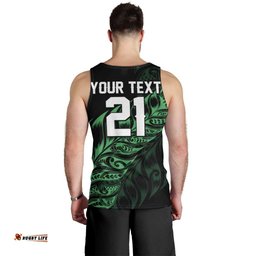 New Zealand Lawn Bowls Custom Men Tank Top Green Maori Warrior Tribal Silver Fern LT9
