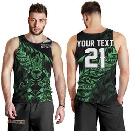 New Zealand Lawn Bowls Custom Men Tank Top Green Maori Warrior Tribal Silver Fern LT9