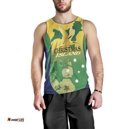 Personalised Australia Christmas Island Men Tank Top Golden Bosun Abutilon listeri With Map LT14