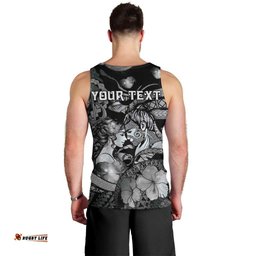 Personalised Maori Romantic Valentine Men Tank Top The Hongi Kiss Black Galaxy DT05