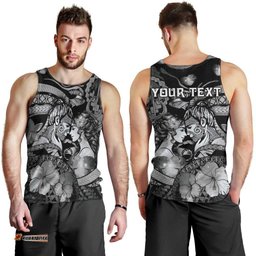 Personalised Maori Romantic Valentine Men Tank Top The Hongi Kiss Black Galaxy DT05