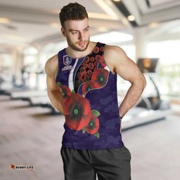 Fremantle Dockers ANZAC Personalised Men Tank Top Lest We Forget Poppy Camo LT9