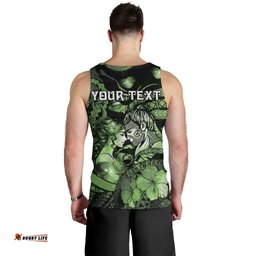 Personalised Maori Romantic Valentine Men Tank Top The Hongi Kiss Green Galaxy DT05