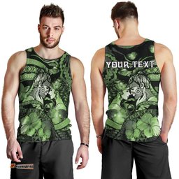 Personalised Maori Romantic Valentine Men Tank Top The Hongi Kiss Green Galaxy DT05