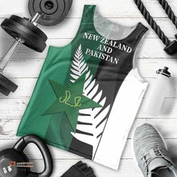 Custom New Zealand And Pakistan Cricket Men Tank Top 2025 Black Cap Shaheens Together LT14