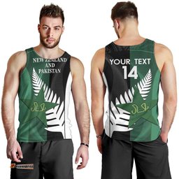 Custom New Zealand And Pakistan Cricket Men Tank Top 2025 Black Cap Shaheens Together LT14