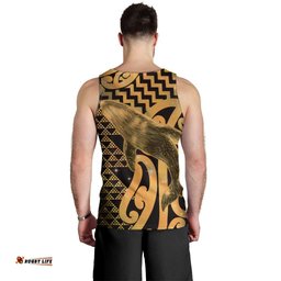 Humpback Whale Matariki New Zealand Men Tank Top NZ Maori Paikea Poutama Luxury Gold LT14