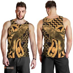 Humpback Whale Matariki New Zealand Men Tank Top NZ Maori Paikea Poutama Luxury Gold LT14