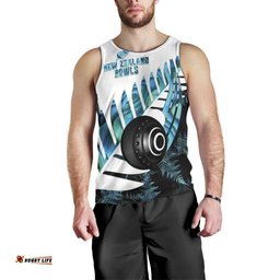 New Zealand Lawn Bowls Custom Men Tank Top Aotearoa Silver Fern Paua Shell LT14