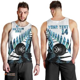 New Zealand Lawn Bowls Custom Men Tank Top Aotearoa Silver Fern Paua Shell LT14