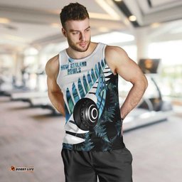 New Zealand Lawn Bowls Custom Men Tank Top Aotearoa Silver Fern Paua Shell LT14
