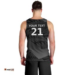New Zealand Cricket Custom Men Tank Top Potae Pango Black Fern Pattern LT9