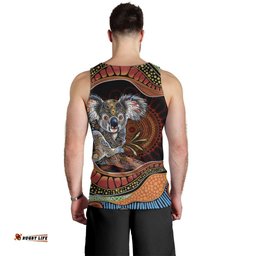 Indigenous Koala Australia Men Tank Top Australian Aboriginal Art Proud LT14