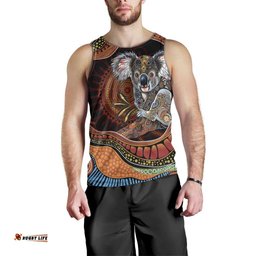 Indigenous Koala Australia Men Tank Top Australian Aboriginal Art Proud LT14