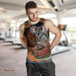 Indigenous Koala Australia Men Tank Top Australian Aboriginal Art Proud LT14