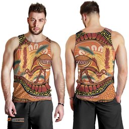 Indigenous Emu Australia Men Tank Top Australian Bottlebrushes Aboriginal Art Proud LT14