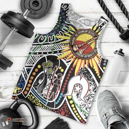 NAIDOC 50 Years of Deadly Personalised Men Tank Top Aboriginal Dot Art LT9