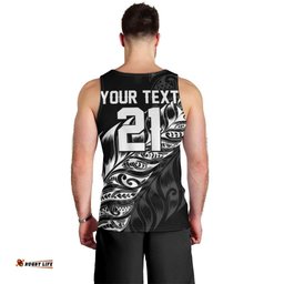 New Zealand Lawn Bowls Custom Men Tank Top Black Maori Warrior Tribal Silver Fern LT9