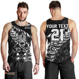 New Zealand Lawn Bowls Custom Men Tank Top Black Maori Warrior Tribal Silver Fern LT9
