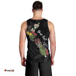 Kia Ora New Zealand Floral Personalized Men Tank Top Black LT7