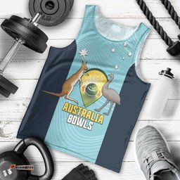 Custom Bowls Australia Men Tank Top Teal Color Curve Sporty LT14
