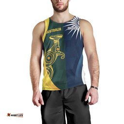 Custom India and Australia Cricket Men Tank Top Special Half-Half Mix LT7