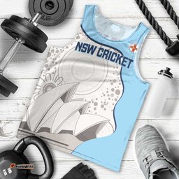 Custom New South Wales Cricket Men Tank Top Go NSW - Aboriginal Art LT14