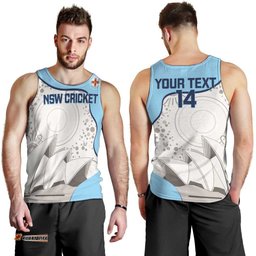 Custom New South Wales Cricket Men Tank Top Go NSW - Aboriginal Art LT14