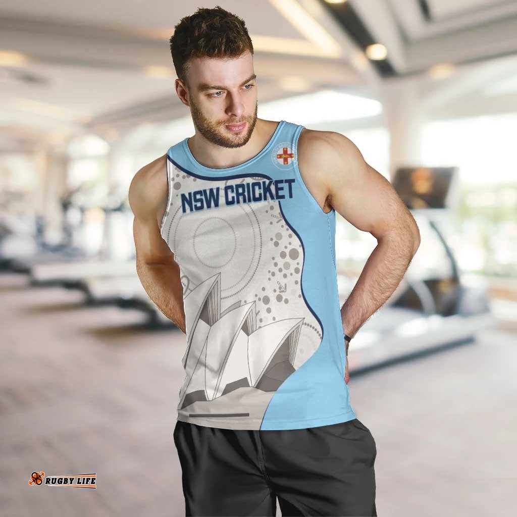 Custom New South Wales Cricket Men Tank Top Go NSW - Aboriginal Art LT14