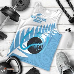 New Zealand Lawn Bowls Prostate Cancer Custom Men Tank Top Aotearoa Maori Silver Fern Blue Ribbon LT14