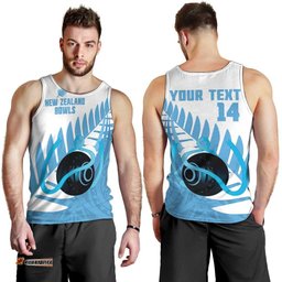 New Zealand Lawn Bowls Prostate Cancer Custom Men Tank Top Aotearoa Maori Silver Fern Blue Ribbon LT14
