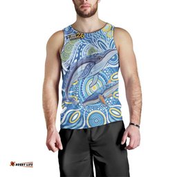 NAIDOC Week 2026 Men Tank Top Dreaming of Whales Aboriginal Dot Art LT9