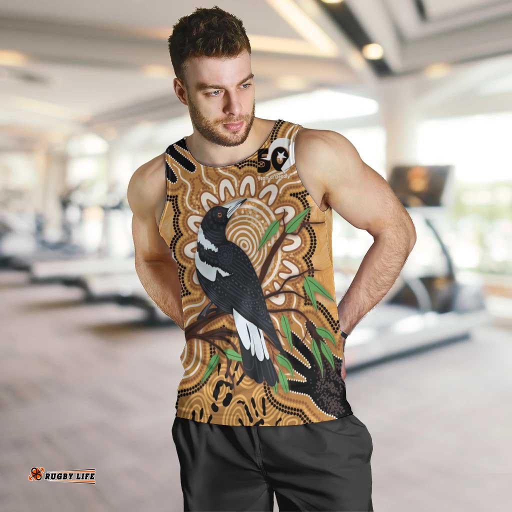 Personalised Australia Magpie NAIDOC Week 2026 Men Tank Top 50 Years of Deadly Aboriginal Art LT14