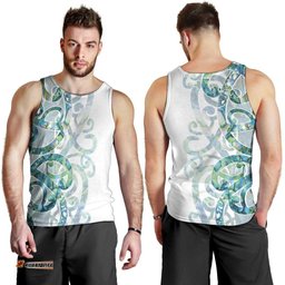 Paua Shell Maori Men Tank Top Koru Kowhaiwhai LT7