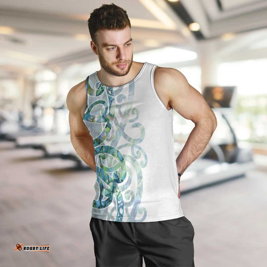 Paua Shell Maori Men Tank Top Koru Kowhaiwhai LT7