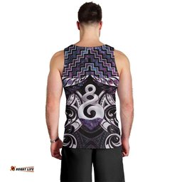 New Zealand Maori Men Tank Top Poutama Pikorua Purple Paua Shell LT05