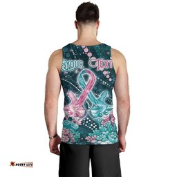 Personalised Hereditary Cancer Awareness Men Tank Top Hope Ribbon With Aussie Teal Duncan Coral DT05