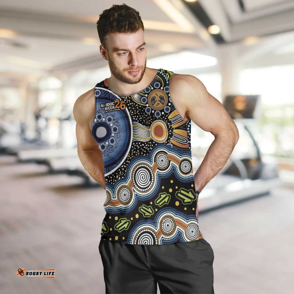 NAIDOC Deadly 50 Years Men Tank Top Aboriginal and Torres Strait Islander LT9