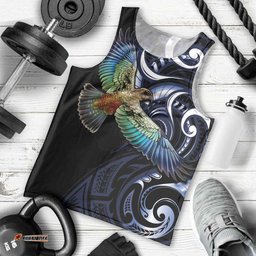 New Zealand Kea Bird Personalised Men Tank Top Maori Tribal Koru Art LT9