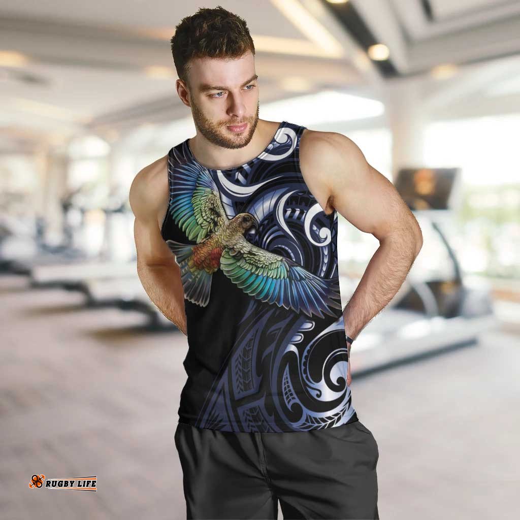 New Zealand Kea Bird Personalised Men Tank Top Maori Tribal Koru Art LT9