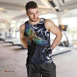 New Zealand Kea Bird Personalised Men Tank Top Maori Tribal Koru Art LT9