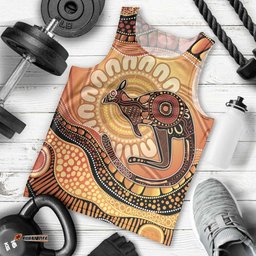Indigenous Kangaroo Australia Men Tank Top Australian Aboriginal Art Proud LT14