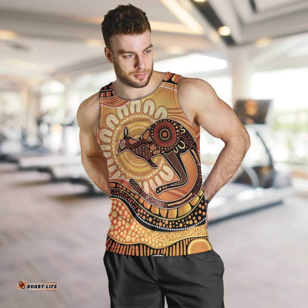 Indigenous Kangaroo Australia Men Tank Top Australian Aboriginal Art Proud LT14