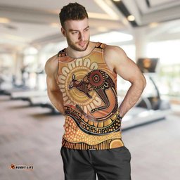 Indigenous Kangaroo Australia Men Tank Top Australian Aboriginal Art Proud LT14