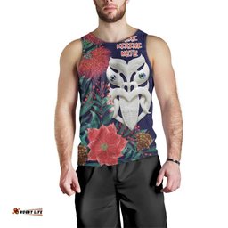 Maori Wheku Meri Kirihimete Personalised Men Tank Top All Blue Indigenous Maori Motif LT9