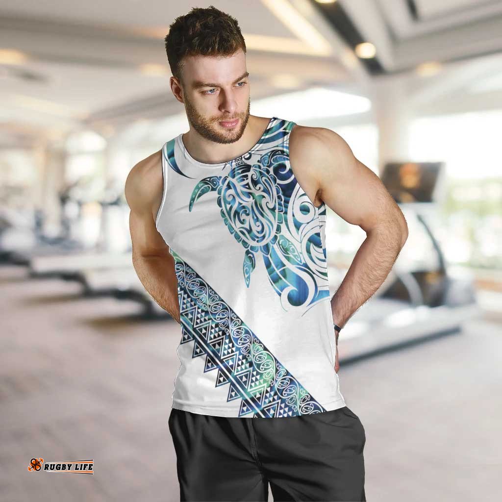 Kahui Whetu Paua shell Kowhaiwhai Taniko Personalised Men Tank Top Turtle Tattoo Maori Tribal Style LT9