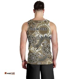 Personalised NAIDOC Week 50 Years Deadly Always Men Tank Top Brown Aboriginal Artwork Dot Painting LT9