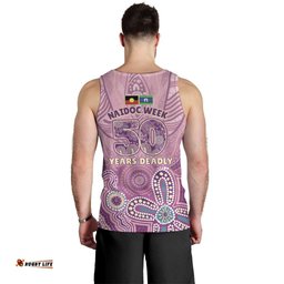 NAIDOC Week - 50 Years Deadly Men Tank Top Pastel Wings LT7