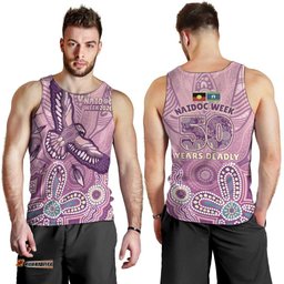 NAIDOC Week - 50 Years Deadly Men Tank Top Pastel Wings LT7